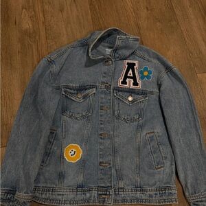 Fashion Nova Denim Jacket with A varsity patch